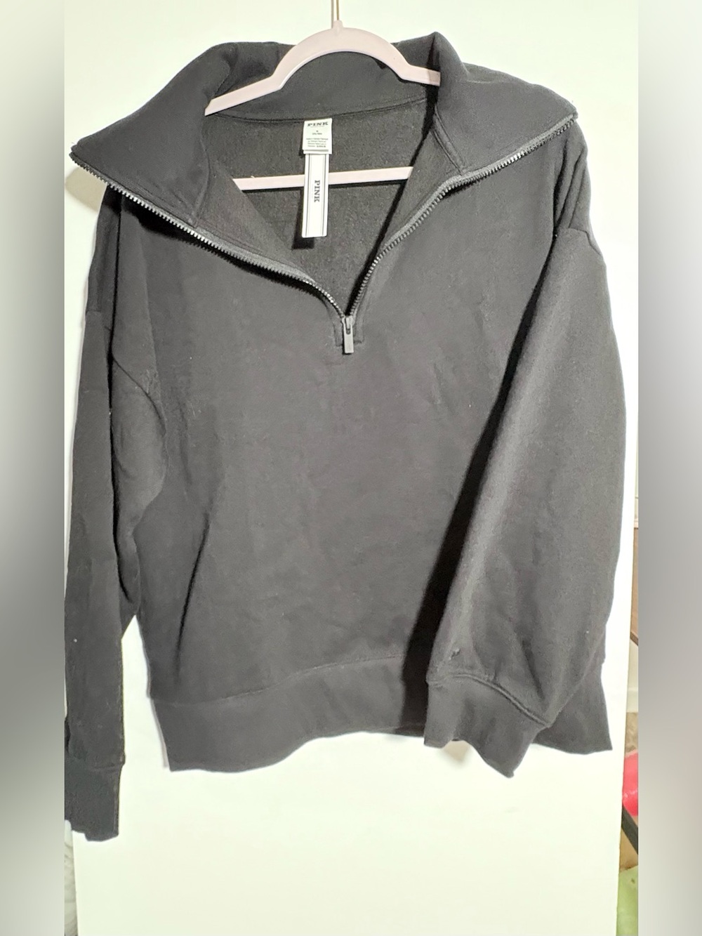 PINK Victoria's Secret Black Half-Zip Pullover